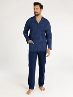 Regina 486 long/r M-XL Z25/26 pánske pyžamo bez zipsu