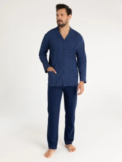 Regina 486 long/r M-XL Z25/26 pánske pyžamo bez zipsu