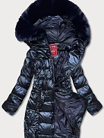 Dámska zimná bunda v tmavomodrej farbe (2M-028)