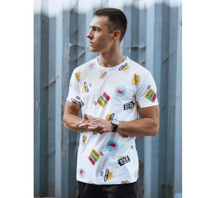 Pánské tričko s potiskem bílé Dstreet model 21978282 - FashionStreet Pánské tričko s potiskem bílé Dstreet model 21978282 - FashionStreet