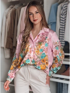 Dámské květované tričko oversize růžové Dstreet model 21986544 - FashionStreet