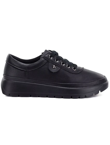 Pohodlné černé dámské kožené polobotky model 22282620 - VINCEZA Pohodlné černé dámské kožené polobotky model 22282620 - VINCEZA