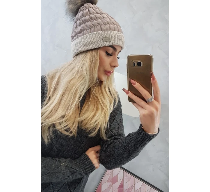 Čepice model 18743588 béžová - K-Fashion Čepice model 18743588 béžová - K-Fashion