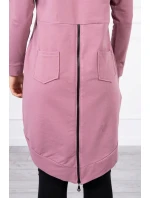 Mikina se zipem na zádech tmavě růžová