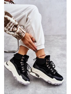 Damskie Wysokie Buty Sportowe GOE KK2N4098 Czarne