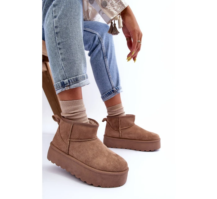 Kůže Sněhové Boty Na Platformě Tmavě Hnědé model 21630216 - Boto Kůže Sněhové Boty Na Platformě Tmavě Hnědé model 21630216 - Boto