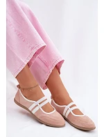 Sportovní baleríny s pásky Růžové model 22107345 - Boto