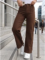 Jeansy damskie wide leg z wysokim stanem brązowe model 22303646 - FashionStreet Jeansy damskie wide leg z wysokim stanem brązowe model 22303646 - FashionStreet