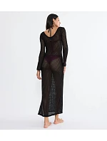 Plážové MyWear háčkované dlhé šaty LSL - BLACK - TRIUMPH BLACK - TRIUMPH