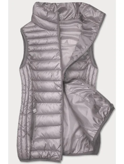 Šedá dámska vesta so stojačikom (B2722-9)