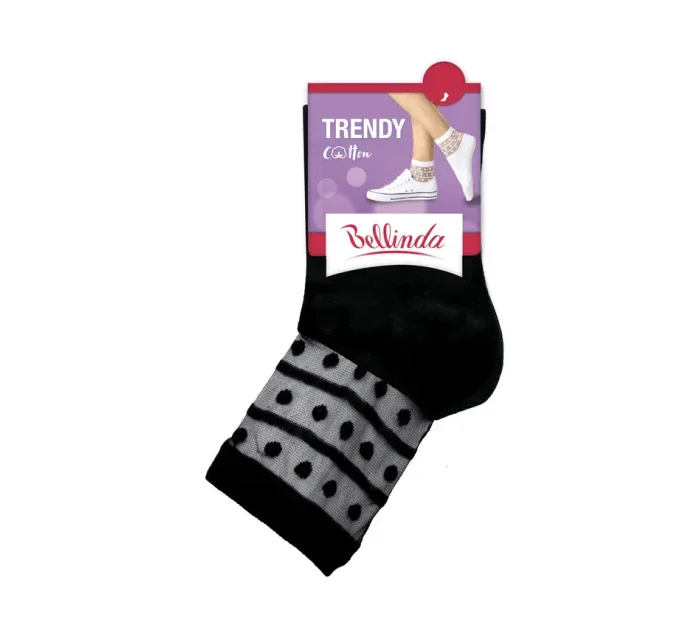Dámske ponožky s ozdobným lemom TRENDY COTTON SOCKS - Bellinda - biela