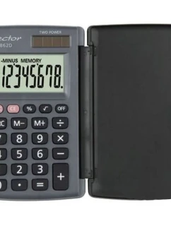 Vrecková kalkulačka Vector s flipovým krytom KAV CH-862D, sivá