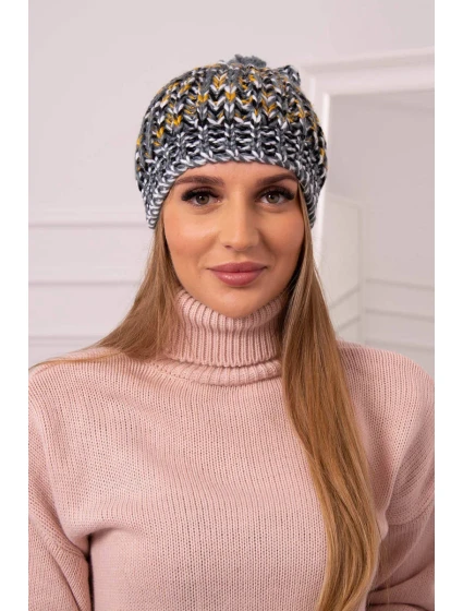 Dámska čiapka s brmbolcom Maria K335 tmavo šedá Dámska čiapka s brmbolcom Maria K335 tmavo šedá