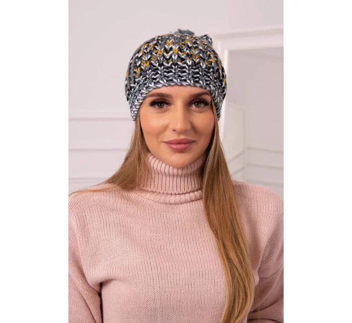 Dámska čiapka s brmbolcom Maria K335 tmavo šedá Dámska čiapka s brmbolcom Maria K335 tmavo šedá