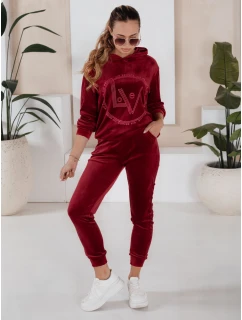 dámský velurový komplet bordó Dstreet model 21970209 - FashionStreet