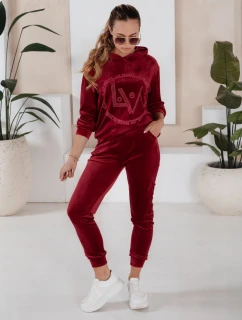 VIP PRIVATE dámsky velúrový set bordový FashionStreet AY0869