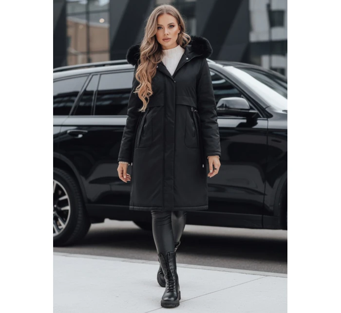 Dámská zimní bunda parka s kožešinou černá Dstreet model 21991646 - FashionStreet