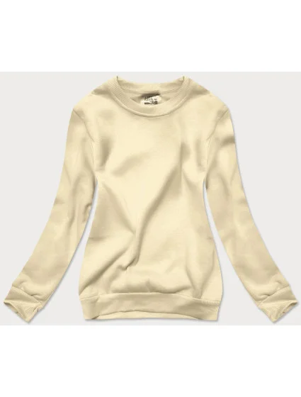 Béžová dámska tepláková mikina so sťahovacími lemami (W01-67) Béžová dámska tepláková mikina so sťahovacími lemami (W01-67)