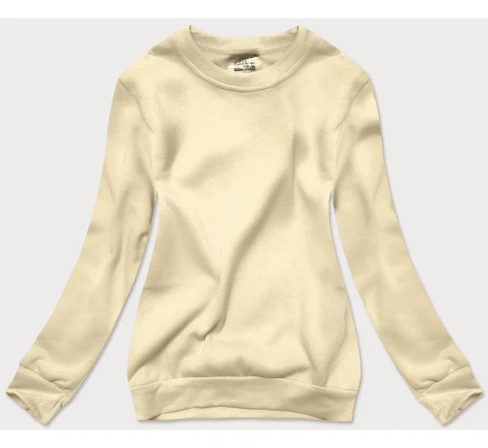 Béžová dámska tepláková mikina so sťahovacími lemami (W01-67) Béžová dámska tepláková mikina so sťahovacími lemami (W01-67)