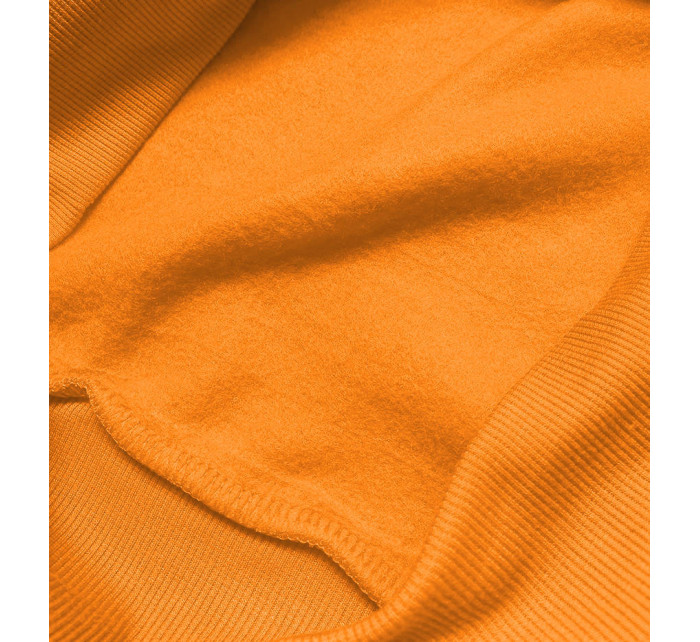 Světle oranžová dámská tepláková mikina se stahovacími lemy (W01-69)