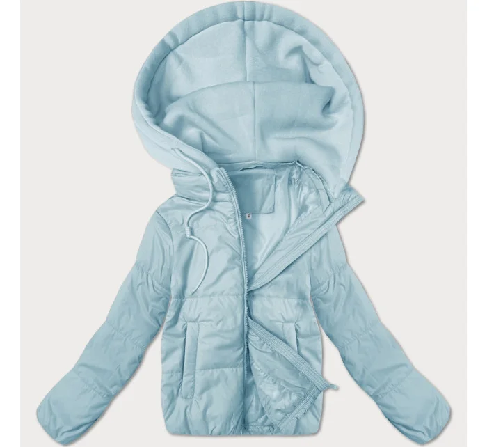 Svetlomodrá dámska krátka mikina s kapucňou J Style (16M9236-240)