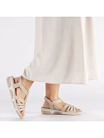 Dámske sandále na podpätku Romans beige Rieker 66201-62