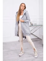 Zateplená mikina so zipsom na chrbte sivá Zateplená mikina so zipsom na chrbte sivá