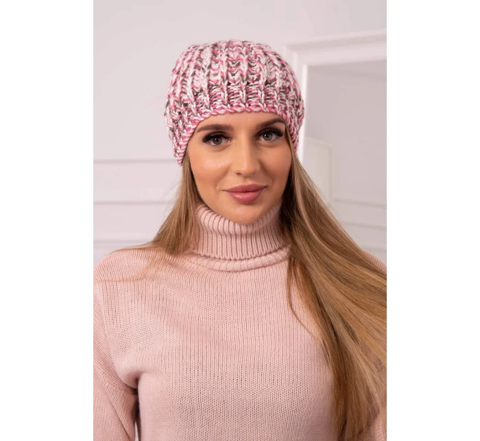 Dámska čiapka s brmbolcom Maria K335 púdrovo ružová