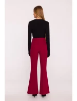 model 21295983 Kalhoty s rozšířenými nohavicemi bordó - Moe