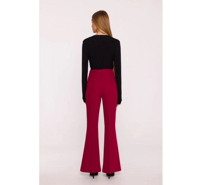 model 21295983 Kalhoty s rozšířenými nohavicemi bordó - Moe