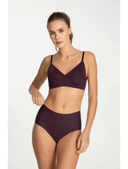 Jednoduchá košeľová podprsenka Dark Plum - Julimex Jednoduchá košeľová podprsenka Dark Plum - Julimex