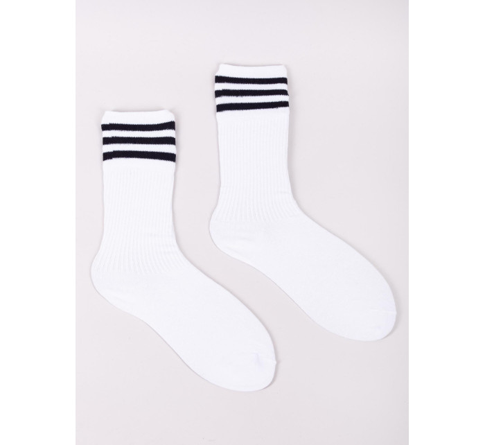 Yoclub Pánske ponožky Basic Colours 3-Pack SKA-0130U-0100 White