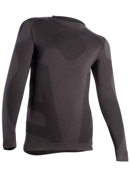 Detské termo tričko s dlhým rukávom IRON-IC (fleece) - čierne Farba: čierna, Veľkosť: