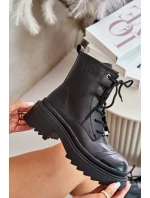 Dámské Zateplené Kožené Boty Černé model 21673867 - Goe