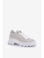 Sneakersy Buty Sportowe Na Platformie CheBello 4632 Srebrne