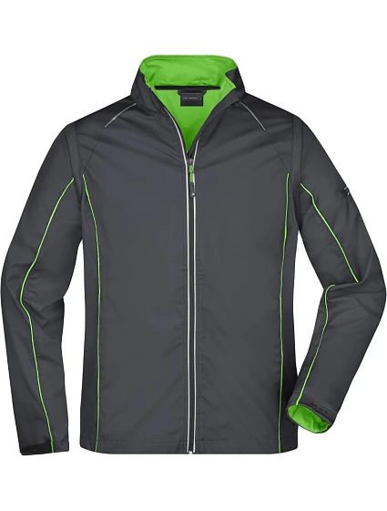 Daiber JN 1122 Pánska softshellová bunda s odnímateľnými rukávmi 02.1122 iron grey/green