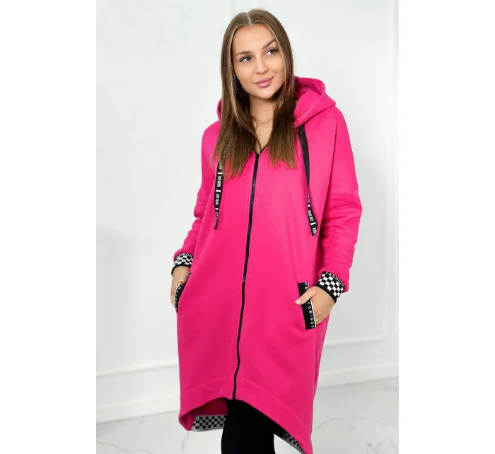 Mikina s kapucí na zip fuchsie