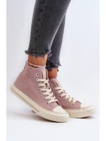Trampki Damskie Wysokie Big Star NN274277 Różowe Trampki Damskie Wysokie Big Star NN274277 Różowe