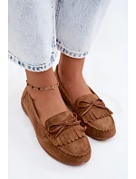 Dámské mokasíny z přírodní semišové kůže Camel model 22147661 - EVENTO