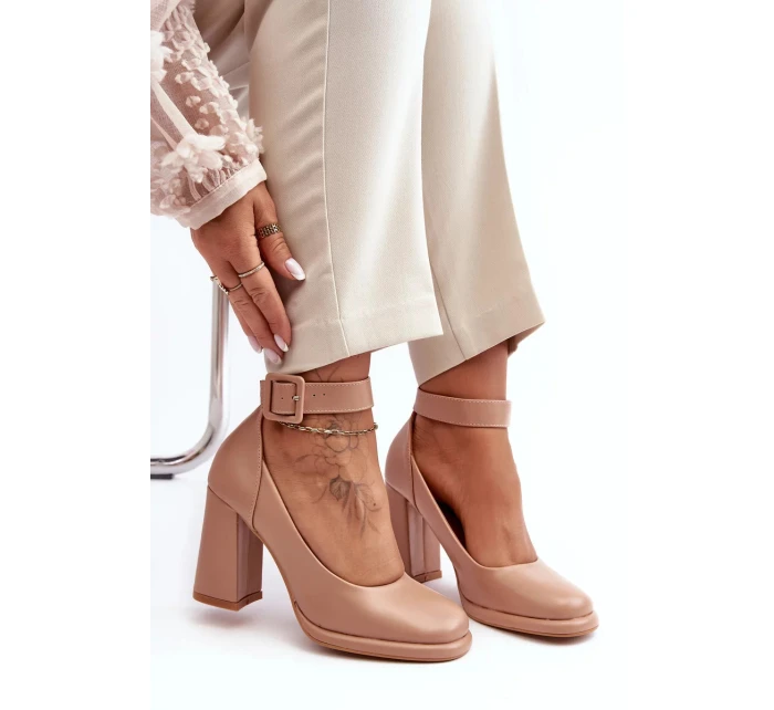 Lodičky na vysokom podpätku so sponou, béžové Idovana Lodičky na vysokom podpätku so sponou, béžové Idovana
