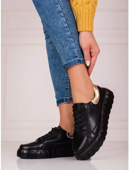 Originálne tenisky čierne dámske bez podpätku Originálne tenisky čierne dámske bez podpätku