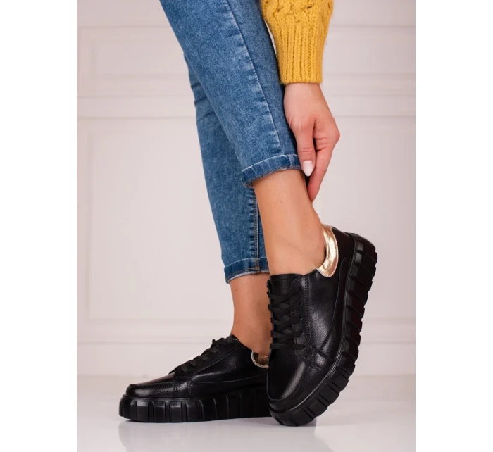 Originálne tenisky čierne dámske bez podpätku Originálne tenisky čierne dámske bez podpätku