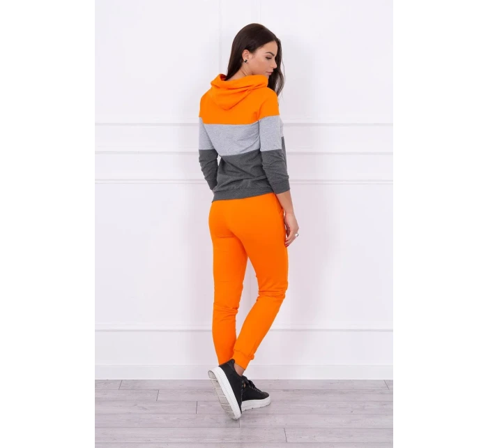 Oranžová+sivá farebná pruhovaná sada