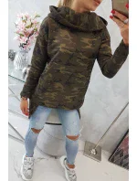 Mikina moro s dlhým chrbtom khaki+zelená Mikina moro s dlhým chrbtom khaki+zelená