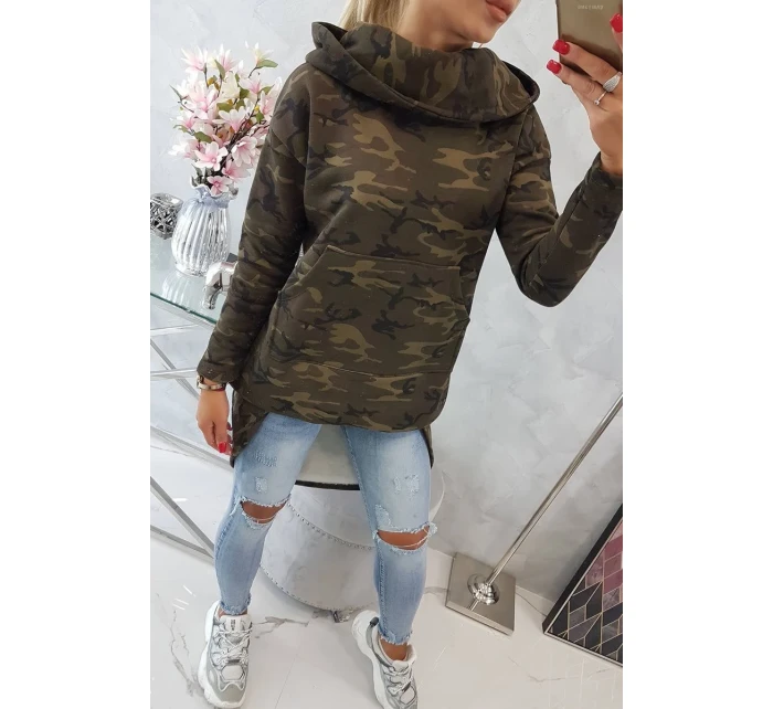 Mikina moro s dlhým chrbtom khaki+zelená Mikina moro s dlhým chrbtom khaki+zelená