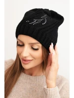 Dámská zimní čepice s vlnou volného střihu model 21783003 černá - K-Fashion
