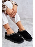 Dámské semišové pantofle s kožíškem černá model 21607416 - Boto