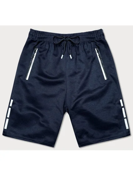 Pánske šortky s kontrastnými vložkami tmavomodré (8K925-25)