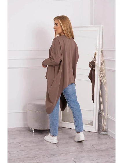 Halenka s oversize potiskem mocca
