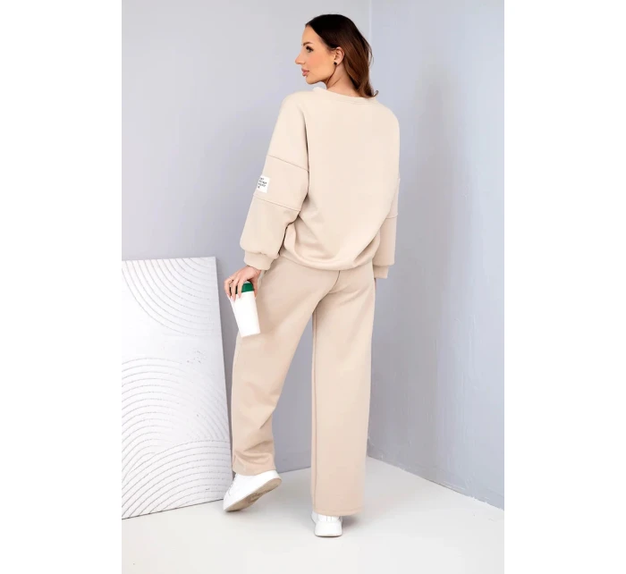 Dámsky set maslová mikina + nohavice béžová